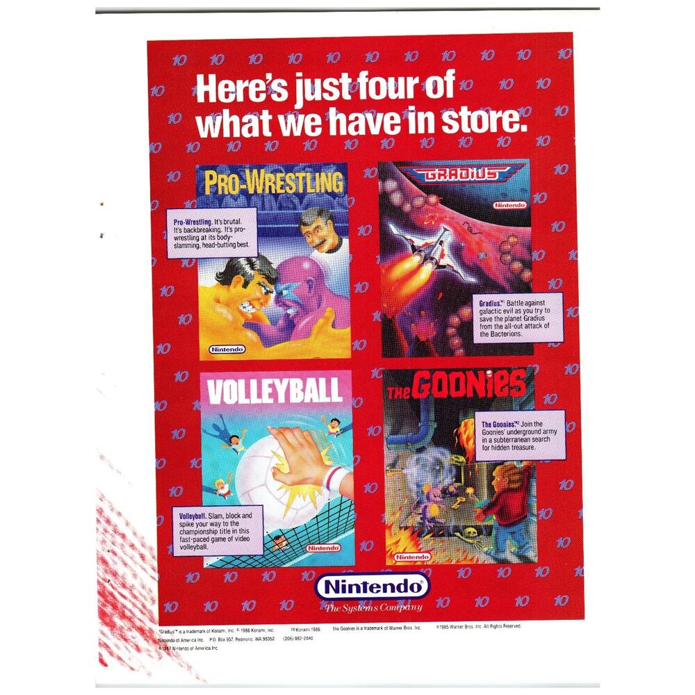 1980s Video Game Magazine Ad Nintendo The Goonies Retro Arcade